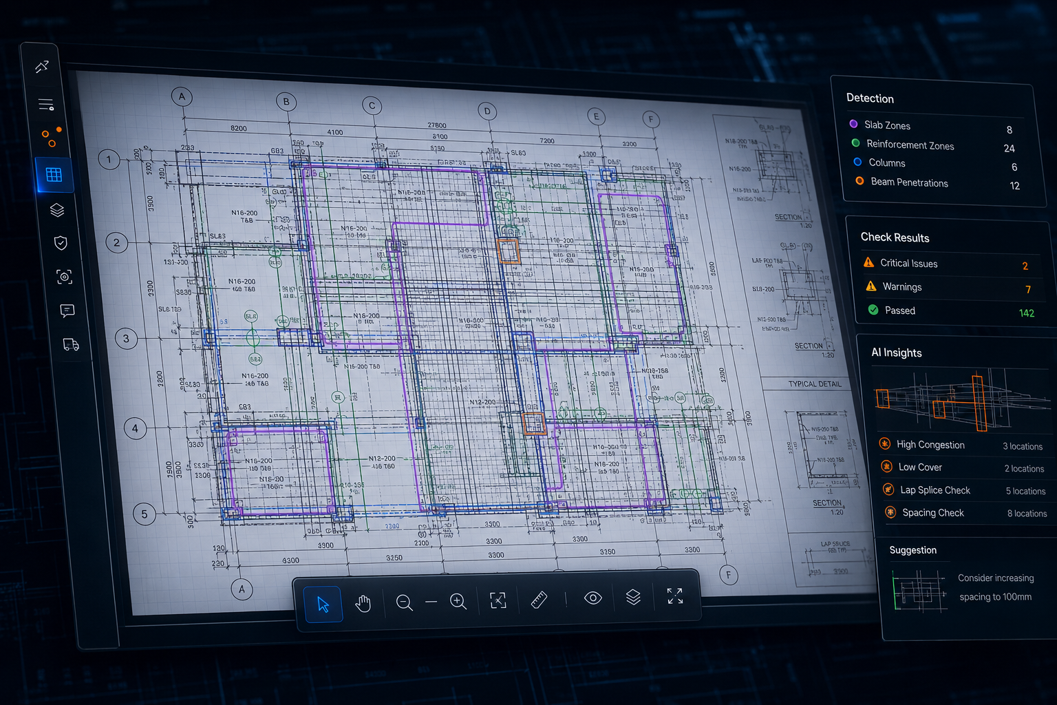 Structural construction drawing